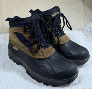 Baffin Technology Womens 8 Blue Tan Lace Up Snow Boots Winter Outdoor Waterproof